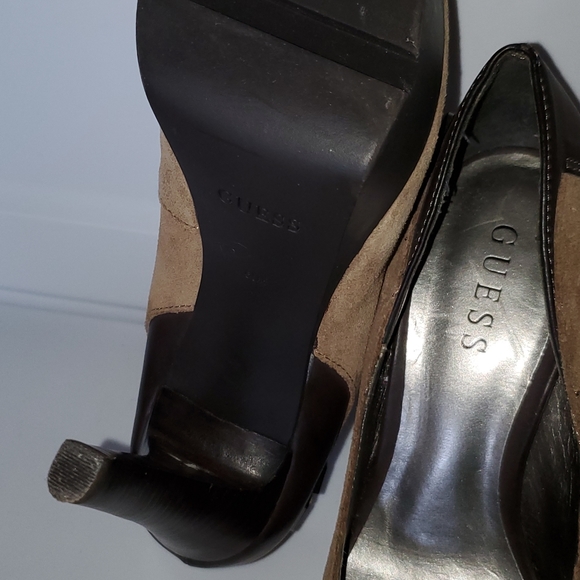 Guess Suede Tan & Brown High Heels w Rubber At Botton NWT - Picture 9 of 9